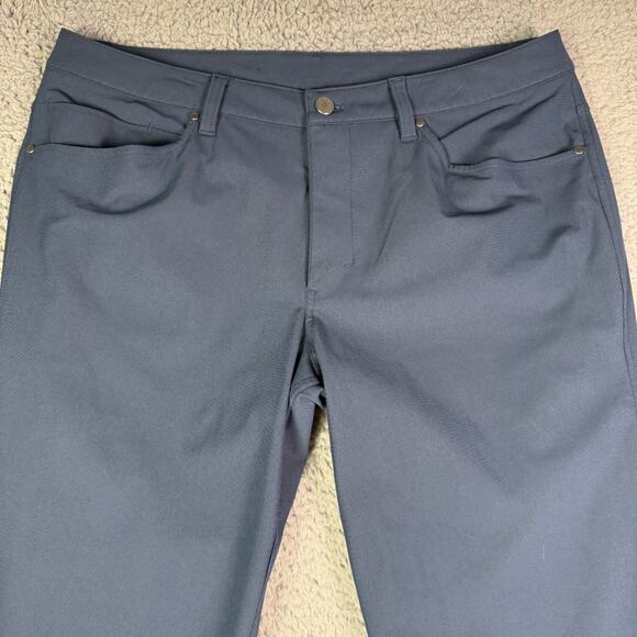 Lululemon Pants Mens 36 Navy Blue ABC Slim 32" Warpstreme Stretch M5ADAS Golf - Picture 1 of 10